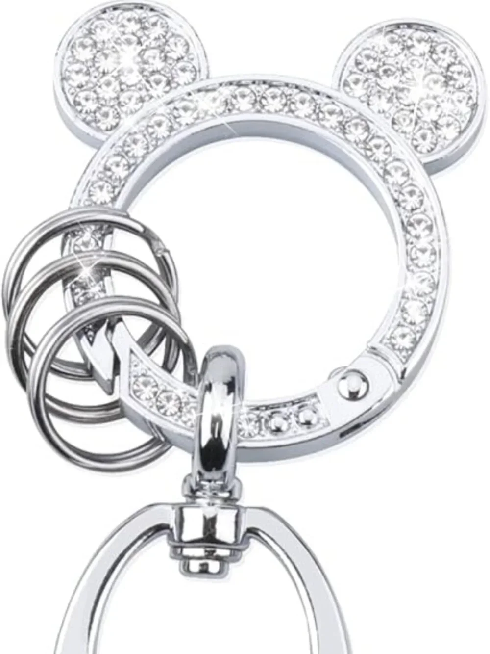 Crystal Rhinestone Mickey Head‎ Keychain Lots of Bling